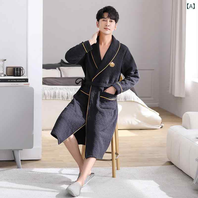 ・主な素材: 綿、二重織り・生地厚さ: 厚手 (約251-300g/m²)・スタイル: シンプルカジュアル・ネックライン: 襟付き・特徴: 通気性、抗菌、保温、快適、ルームウェア、外出可能・対象: 男性・カラー展開: ブラック、ロックグレー、ミストブルー、コーヒー、ネイビー・サイズ展開: L、XL、XXL、3XL
