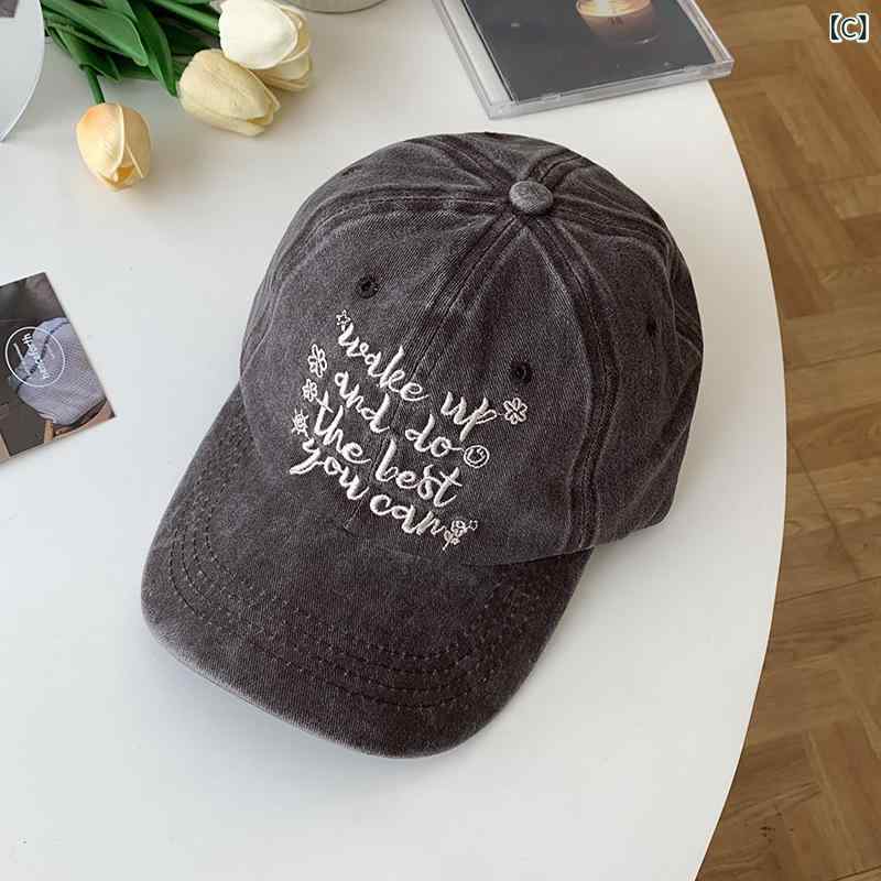 narukiの帽子 キャップ レディース メンズ ヴィンテージ風 刺繍 英文字 コットン混 日よけ 日よけ 紫外線対策 カジュアル オールシーズン｜アングル3