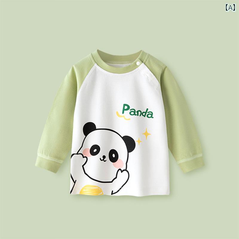 Tシャツ ベビー キッズ 長袖 トップス カットソー ロンT 柔らかい 綿 春秋 男の子 女の子 ラウンドネック 通園 通学 カジュアル かわいい