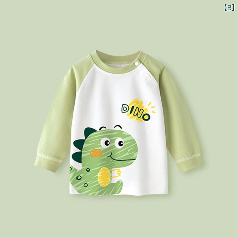narukiのTシャツ ベビー キッズ 長袖 トップス カットソー ロンT 柔らかい 綿 春秋 男の子 女の子 ラウンドネック 通園 通学 カジュアル かわいい｜アングル2