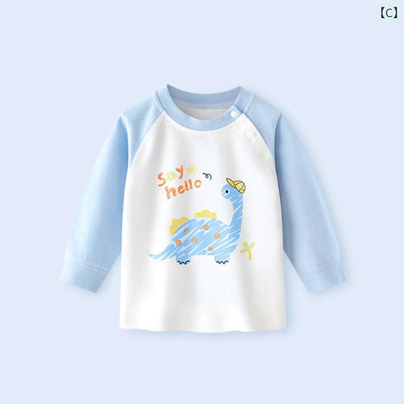 narukiのTシャツ ベビー キッズ 長袖 トップス カットソー ロンT 柔らかい 綿 春秋 男の子 女の子 ラウンドネック 通園 通学 カジュアル かわいい｜アングル3