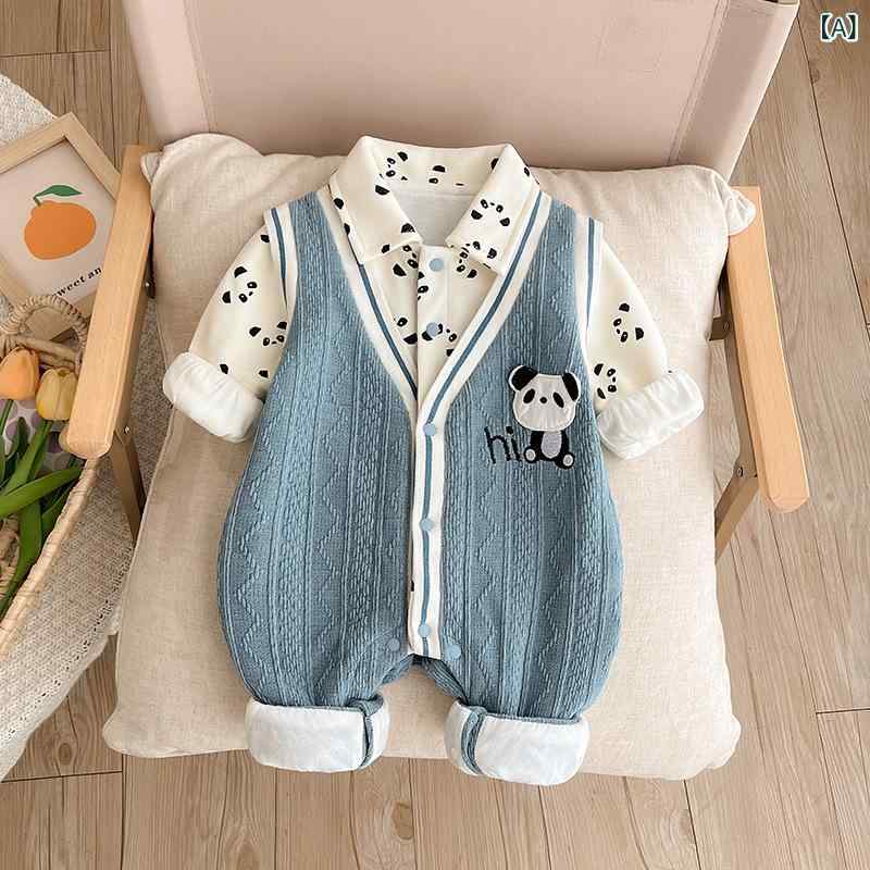 ・カテゴリ: ロンパース・スタイル: かわいい・主な素材: 綿95%・袖丈: 長袖・厚さ: 普通・留め具: シングルボタン・対象性別: 男児・対象年齢: 新生児（0〜1歳、身長80cm以下）・適合シーズン: 春、秋・カラー: ブルー・サイズ展開: 66cm、73cm、80cm、90cm