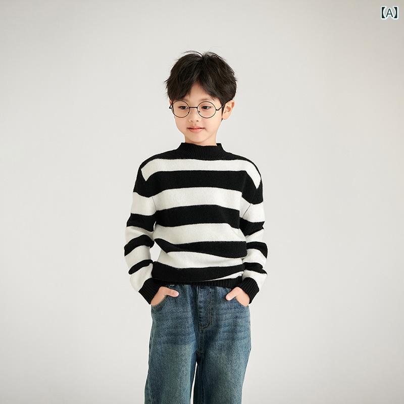 ニット セーター キッズ ジュニア 子供 女の子 男の子 秋冬 長袖 羊毛 タートルネ...
