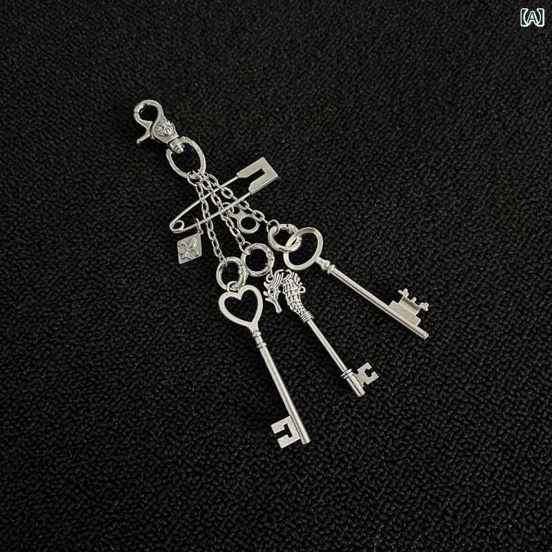 ・加工方法: 半手作業・主な素材: 合金・スタイル: オリジナルデザイン・カテゴリ: キーホルダー・柄: 十字架、王冠、ローマ数字