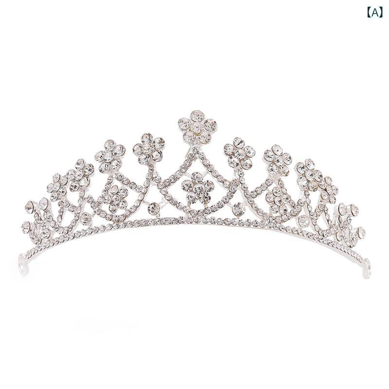 カチューシャ キッズ ティアラ クラウン 女の子 ラインストーン ヘアアクセサリー 髪飾り 子供 ヘッドドレス ウエディング ブライダル フォーマル 結婚式 発表会 パーティー キラキラ 高級感