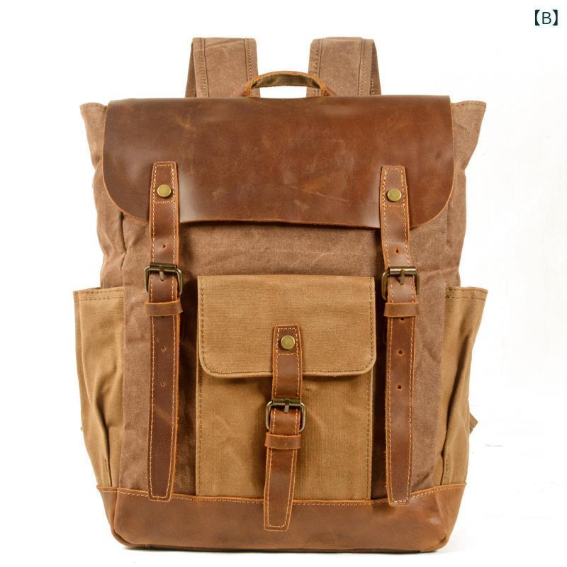 ・容量: 20-35L・素材: 帆布・機能: 通気性、防水、耐摩耗性、耐衝撃性、負荷軽減・柄: 無地・裏地素材: 綿・カラー展開: ワインレッド、コーヒー、ミリタリーグリーン、レイクグリーン、グレー・対象性別: 男性