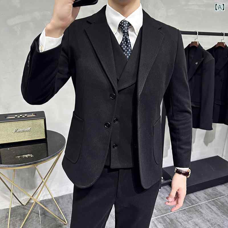 ・前立て: シングルブレスト2つボタン・主な素材: ビスコース繊維28%混紡・襟型: ノッチドラペル・ベント: センターベント・シルエット: スリムフィット・厚さ: レギュラー・スタイル詳細: アップリケ・カラー展開: ブラック、グレー、コーヒー・サイズ展開: M (47.5-52.5kg推奨)、L (52.5-60kg推奨)、XL (60-67.5kg推奨)、2XL (67.5-72.5kg推奨)、3XL (72.5-77.5kg推奨)、4XL (77.5-85kg推奨)、5XL (85-92.5kg推奨)・スタイル: ライトビジネス・服飾加工: 接着芯地加工