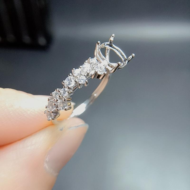 指輪 レディース シルバー925 電気メッキ加工 オーバル 5×7mm 調整可能台座 アクセサリーパーツ ハンドメイド 華奢 ジュエリー