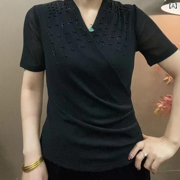 ・カテゴリ: Tシャツ・スタイル: 通勤スタイル・素材: メッシュ・主な素材成分: 70%〜80%・副素材成分: 30%以下・ネックライン: Vネック・袖丈: 半袖・袖タイプ: レギュラー・フィット: ルーズフィット・着丈: 標準丈・カラー展開: ブラック、グリーン、パープル、ピンク・サイズ展開: XL、2XL、3XL、4XL、5XL、6XL