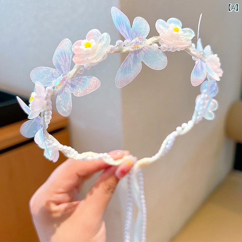 ・カテゴリ: ヘアアクセサリー・種類: ヘアバンド、ヘアゴム・加工方法: 手作業・モチーフ: 花環・スタイル: 田園風・素材: 紗・カラー展開: スタードリームイエロー、スタードリームパープル、スタードリームブルー、スタードリームピンク・柄: 花柄・対象: 子供・デザイン要素: パール、メッシュ・対象年齢: 3〜6歳、6〜10歳、10歳以上