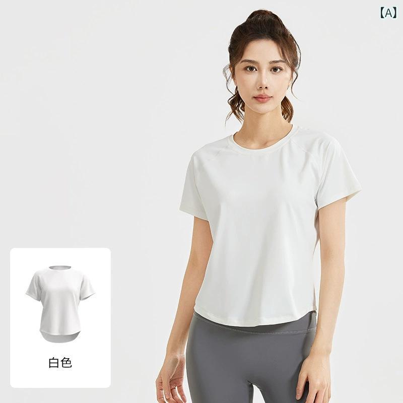 Tシャツ レディース 半袖 吸汗速乾 メッシュ 呼吸する糸 部屋着 ヨガウェア フィットネス ジム ランニング スポーツウェア トップス 無地 伸縮性 ストレッチ 通気性 ゆったり カジュアル