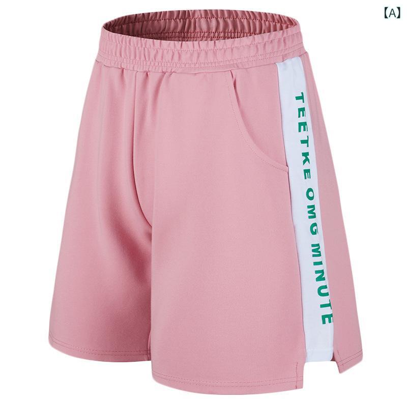 ・カテゴリ: パンツ・スタイル: スポーツカジュアル・性別: レディース・対象年齢: 大人・主な素材: 化学繊維混紡・素材配合: ビスコース61.5%・ウエスト: ハイウエスト・フィット: ルーズフィット・丈: ハーフ丈・カラー展開: ピンク、パープル、ブラック・サイズ展開: S、M、L