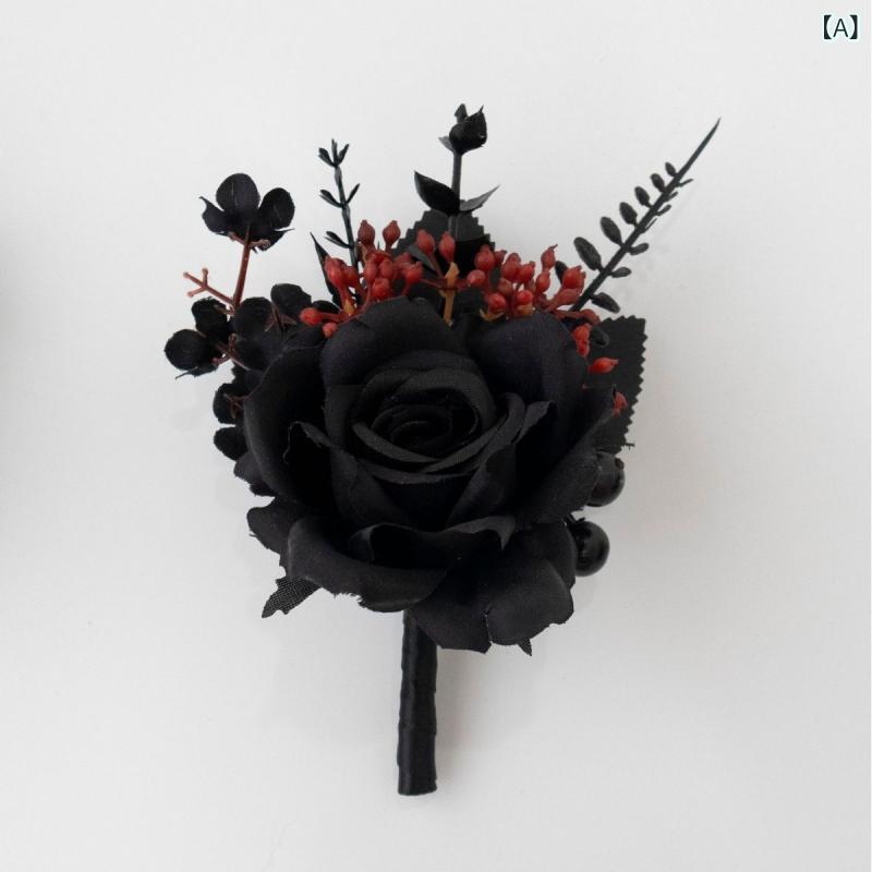 ・主な素材: 花・スタイル: ゴシック・カラー展開: ブラック、灰紫・使用シーン: 結婚式・適用祝日: ハロウィン