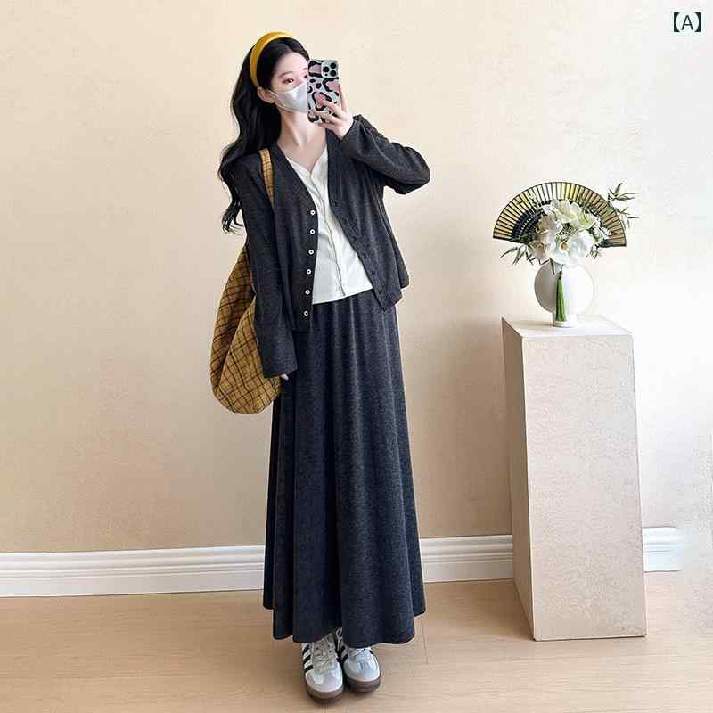 ・カテゴリ: ワンピース・柄: 無地・袖丈: 長袖・カラー展開: セットアップ・サイズ展開: M、L、XL、XXL・スタイル: カジュアル、快適カジュアル・スカート丈: ロング丈・袖型: レギュラースリーブ