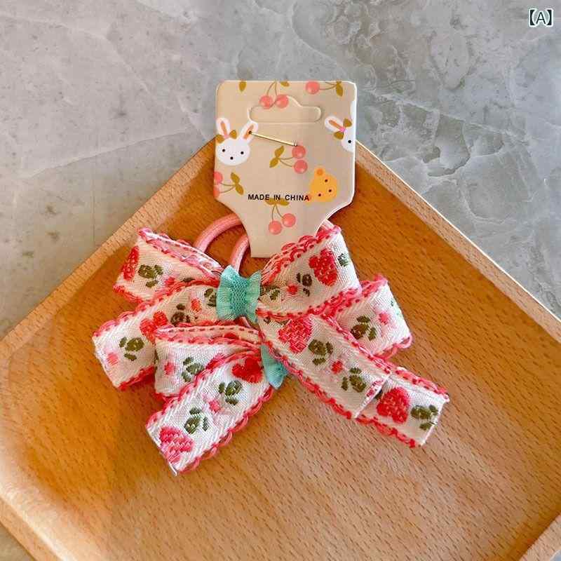 ヘアゴム キッズ 女の子 髪ゴム 蝶々結び 刺繍 レース リボン エスニック風 お花 2個セット ヘアアクセサリー かわいい おしゃれ プチプラ