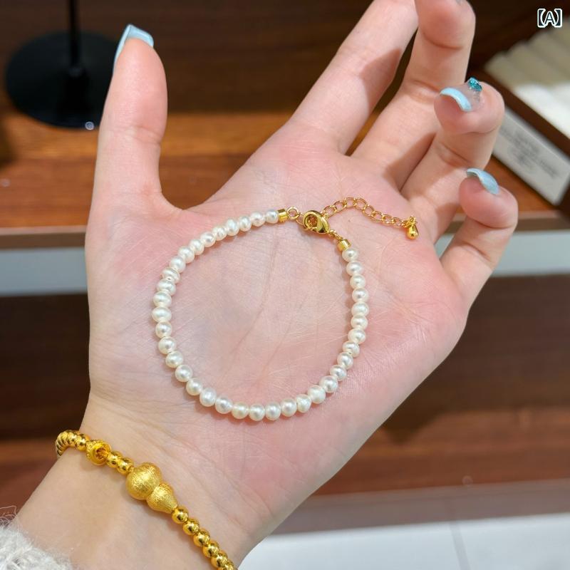 ブレスレット レディース レトロ 四葉のクローバー ひょうたん チャーム アクセサリー ジュエリー ゴールド 華奢 電気メッキ加工 金属アレルギー対応 カジュアル デイリー 通勤用