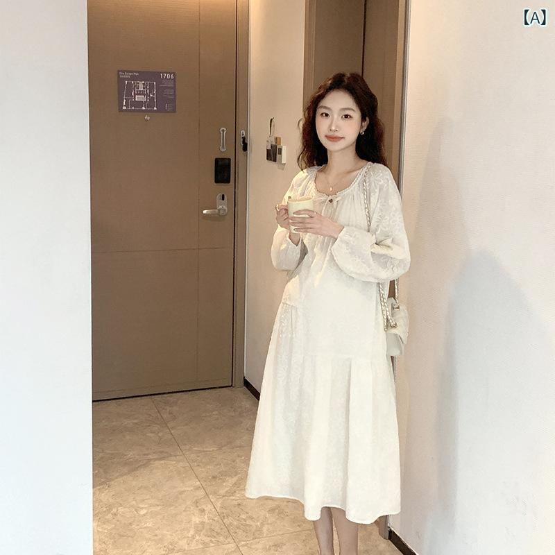 ワンピース レディース 妊婦服 授乳服 マタニティウェア 長袖 春秋 ゆったり 大き...