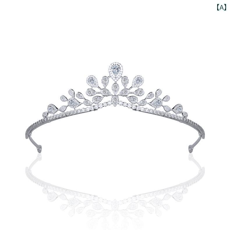 カチューシャ レディース ティアラ クラウン 髪飾り コームなし ヘアアクセサリー ブライダル ウェディング キラキラ ジルコニア メッキ加工 結婚式 披露宴 二次会 パーティー 発表会 上品 プリンセス キュート