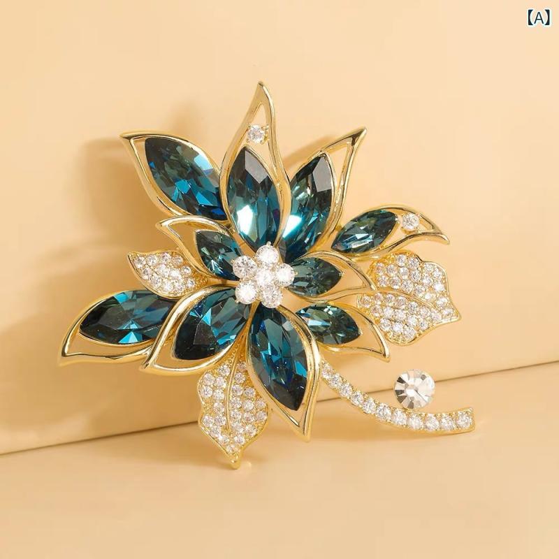 ブローチ レディース 水晶 クリスタル 花 モチーフ コサージュ スカーフ留め 金具 2way ピンバッジ 上品 エレガント 電気メッキ加工 フォーマル 結婚式 キラキラ セレモニー アクセサリー narukimar-11030898 naruki パッケージ画像