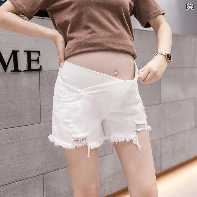 ・カテゴリ: 三分丈パンツ・主な素材: 綿・主な素材の含有量: 70%超〜80%以下・機能: 妊婦用腹部サポート・カラー展開: ホワイト、ブラック、ライトブルー・サイズ展開: M、L、XL、XXL、XXXL・伸縮性: 若干あり・シルエット: ルーズフィット