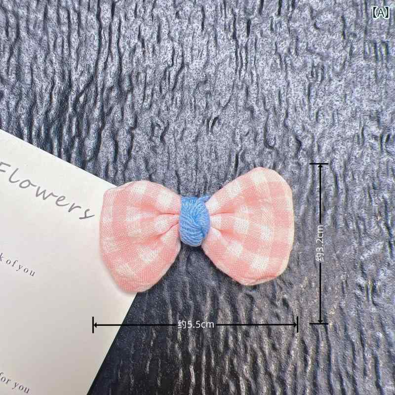 ヘアアクセサリー キッズ 女の子 ヘアピン 髪飾り 蝶結び 格子柄 かわいい DIY 手芸 ハンドメイド 素材 小物 パーツ