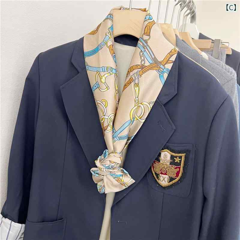 スカーフ レディース 春夏秋冬 薄手 高級感 ポリエステル 撥水 事務服 襟巻き リボ...