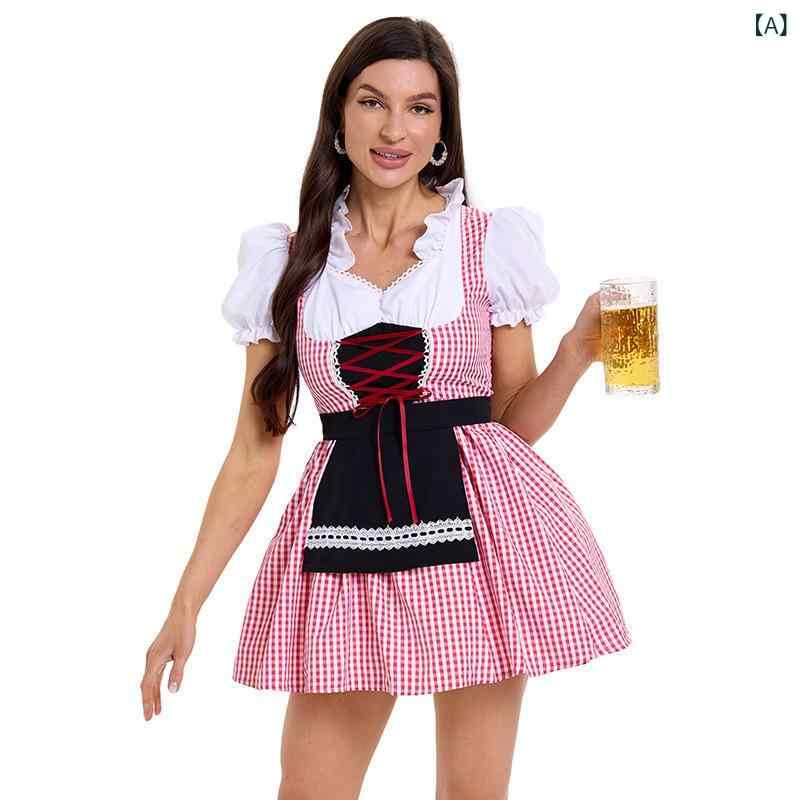 ワンピース レディース 民族衣装 ドイツ オクトーバーフェスト バイエルン ディルンドル コスプレ ハロウィン 仮装 イベント 舞台衣装