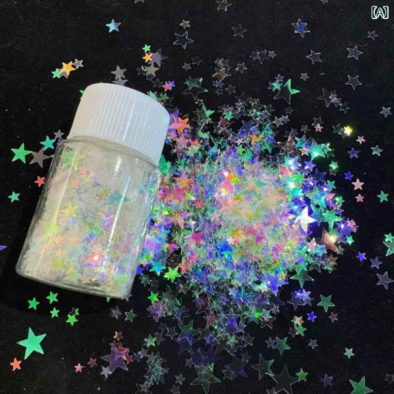・主な素材: PET・スタイル: フレンチ、超薄型、欧米・柄: 星・サイズ・容量: 大小混合星型 30ml、彩虹星型 20ml