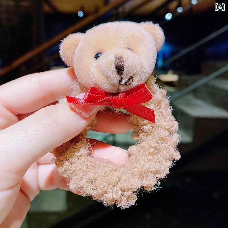 ヘアゴム キッズ 女の子 ヘアアクセサリー 髪ゴム 髪飾り クマ ウサギ ぬいぐるみ ...