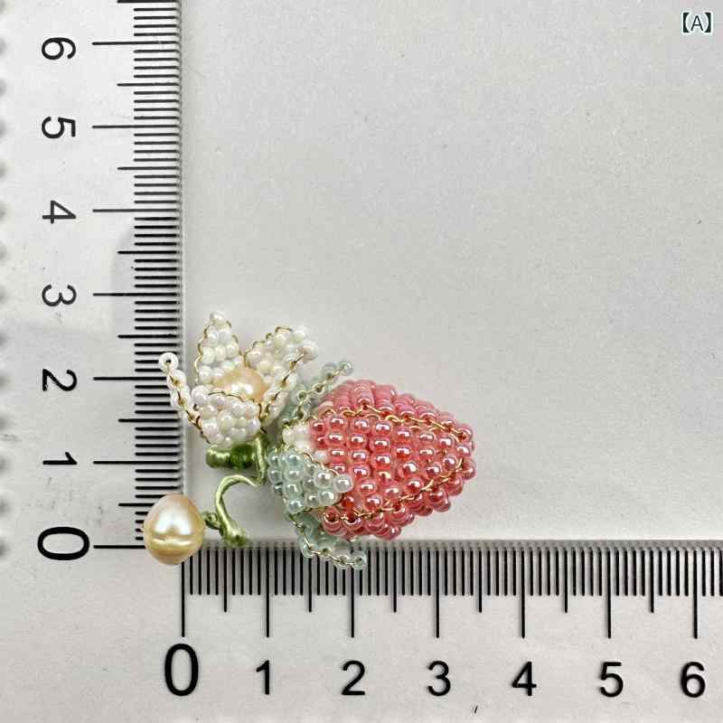 ヘアアクセサリー キッズ ハンドメイド いちご モチーフ DIY 手芸 パーツ ブローチ...