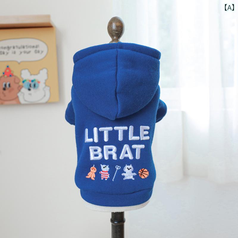 ・カテゴリ: ペット服・スタイル: カジュアル・対象: 犬猫兼用・カラー展開: 小兄弟パーカ、小王子パーカ・サイズ展開: XS（胸囲30cm、着丈20cm、体重約1-1.5kg）、S（胸囲35cm、着丈25cm、体重約2-3kg）、M（胸囲40cm、着丈30cm、体重約3.5-4kg）、L（胸囲48cm、着丈35cm、体重約5-6kg）、XL（胸囲54cm、着丈40cm、体重約7-9kg）