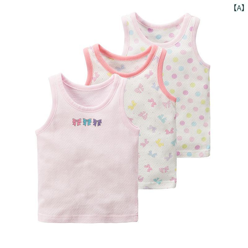 タンクトップ キッズ 女の子 綿 薄手 メッシュ キャミソール インナー ノースリー...