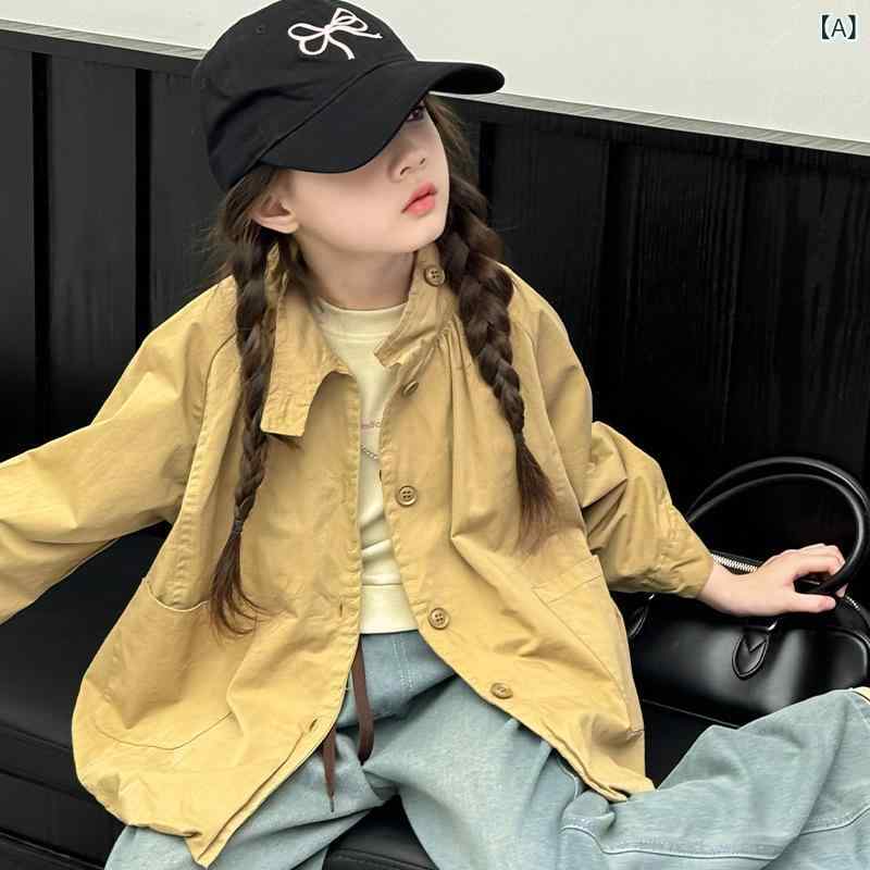 ジャケット キッズ 女の子 アウター 春秋 長袖 襟付き 前開き トップス コットン ...