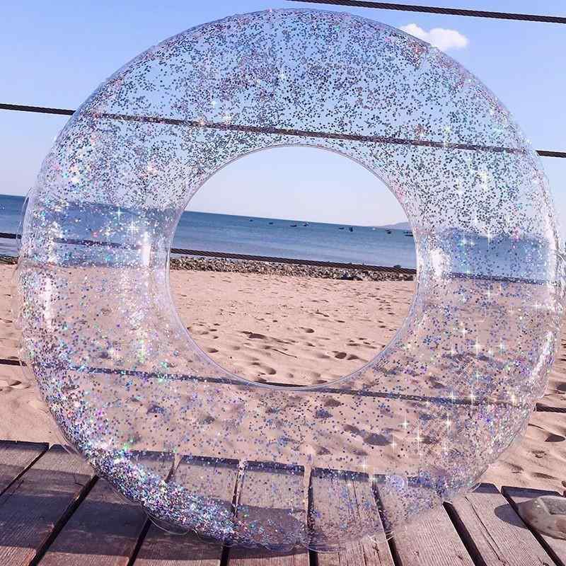 浮き輪 レディース キッズ キラキラ ラメ入り スパンコール かわいい 厚手 PVC 110...