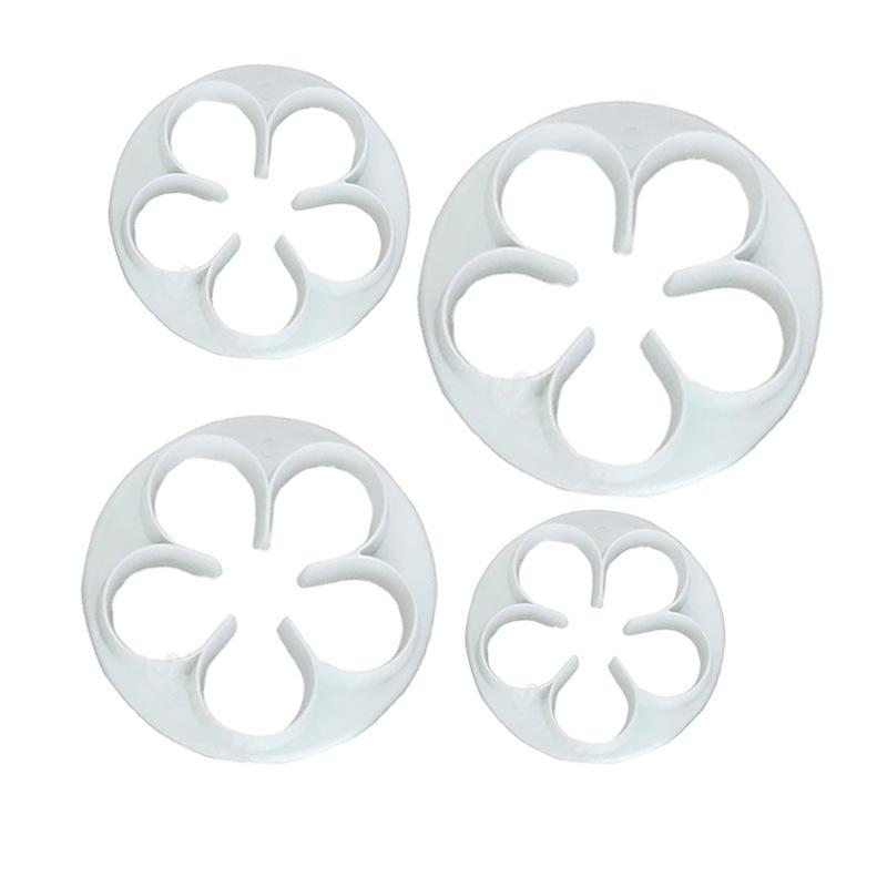 ・カテゴリ: 烘焙セットアップ・素材: 塑料・形状: 不规则形・セット内容: 4PCS・用途: 蛋糕饼干翻糖模具・仕様: 4PCS玫瑰切模