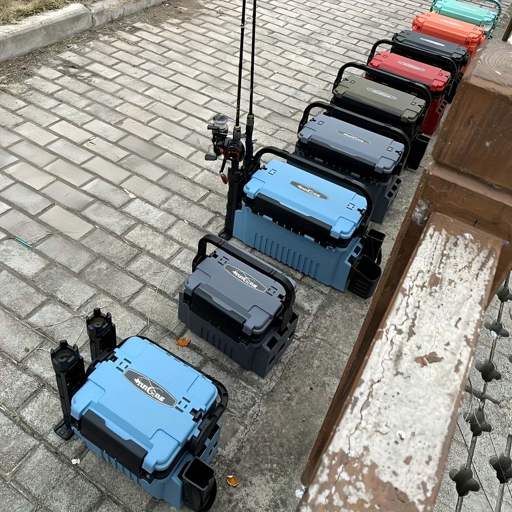 タックルボックス バッカン 釣り 大型 釣り具収納ボックス 二層式デザイン - 大型ヘビーデューティー構造、ヘビーデューティーロック機構、広々とした内装スペース - ポータブル釣り具ボックス、釣り具オーガナイザー付き、キャンプ・狩猟に最適