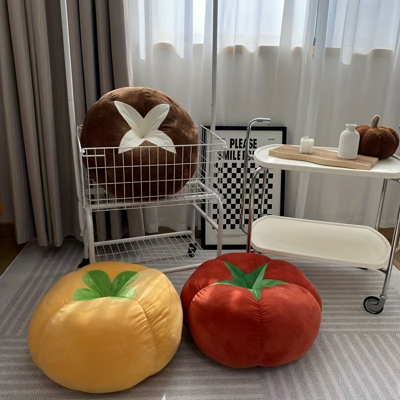 枕 かわいいトマトとキノコのぬいぐるみ枕 - ソファベッドの装飾に適したソフトなクッション、モダンなステッチ入りマルチカラーのトマトとキノコの形、手洗い可能、部屋や誕生日のギフトに