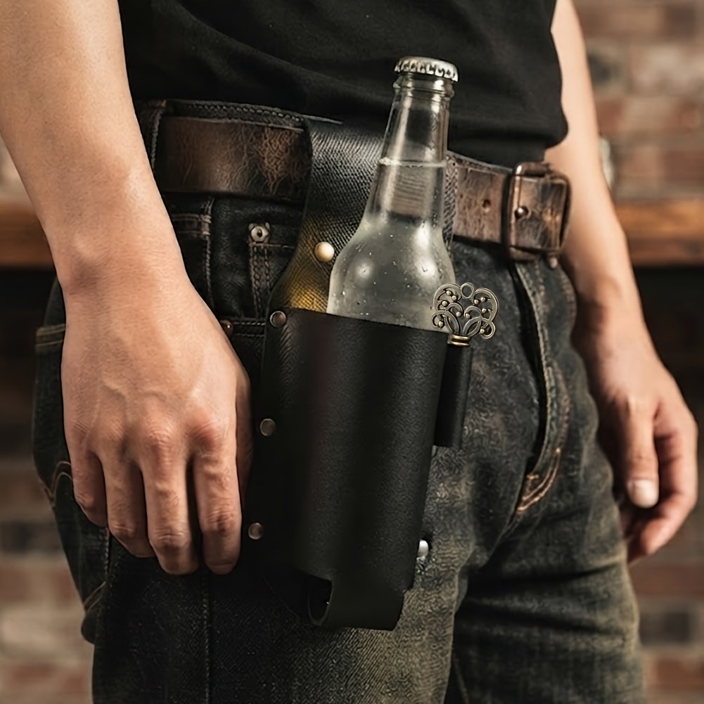 ボディバッグ ウエストポーチ ヴィンテージ ウエストビールボトルホルダー、多機能...