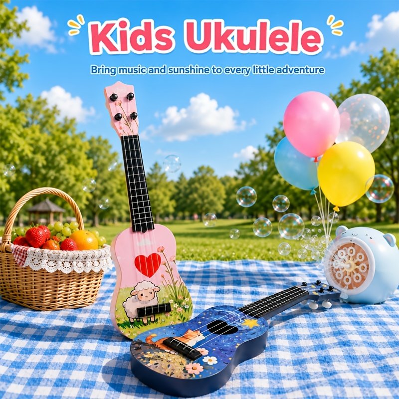 ギター 42cm 子供用ウクレレおもちゃ 演奏可能な初心者向け楽器 幼児の音楽教育と...
