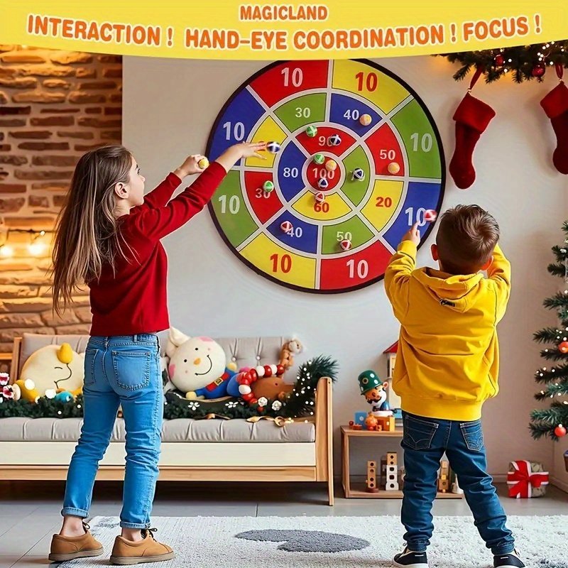 綱引き 子供向け - カラフルな粘着ダーツ付き（ボールの色はランダム）、屋内/屋外での楽しみや家族の絆を深めるのに…