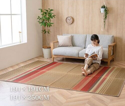 Rakuten - カーペット ござ ズレにくい 『NSウェア』（い草 カーペット 抗菌 防臭 インテリア リビング 上敷き ござ ラグマット センターラグ アクセントラグ おしゃれ 井草 夏用 涼しい ひんやり）