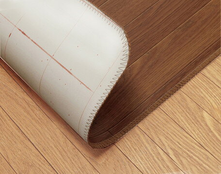 日本製 木目調廊下敷きブラウン 60×180cm(キッチンマット、玄関マット、廊下敷)