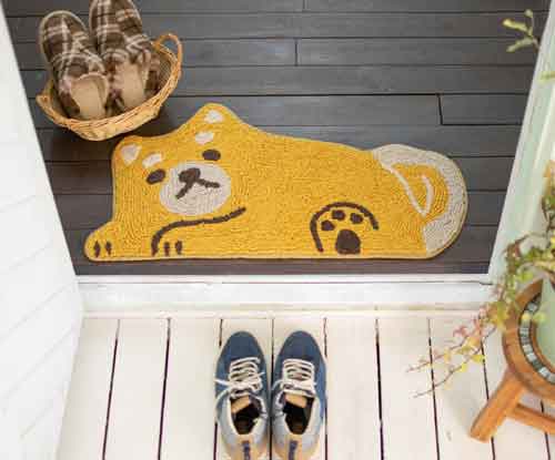 おかえりアニマル玄関マット しばいぬ ぶちねこ （玄関マット 室内 屋内 可愛い おしゃれ 絨毯 柄 高級..