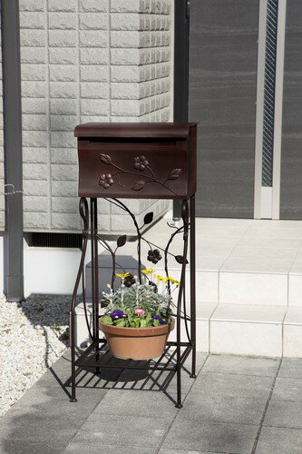 スタンド付きフラワーモチーフポスト TAN-3013 （エクステリア・ガーデンファニチ...