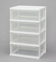 【家具 多段収納 衣類収納】ワイドチェスト 4段 W-544(日本製 収納ボックス 収納ケース チェスト クリアチェスト 完成品 ワイドチェスト 引き出し 押入れ収納 衣類収納ケース 収納チェスト ホワイト 一人暮らし 収納 新生活 アイリスオーヤマ クリア収納)