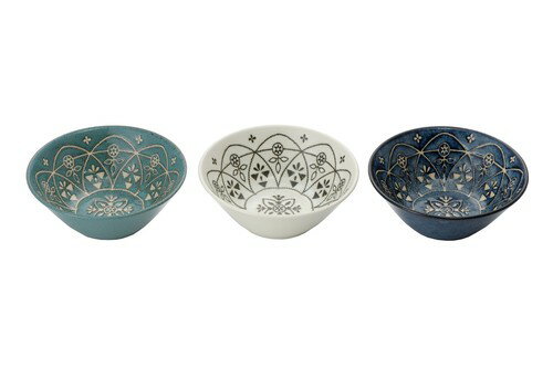モロッカン 13cmボウル 3色組 Moroccan bowl 3 color set made in Japan(食器 小鉢 中鉢 取鉢 取り鉢 取皿 盛鉢 盛皿 サラダボウル デザートボウル サラダ シリアルボウル ヨーグルトボウル カフェ風 可愛い かわいい カワイイ おしゃれ 磁器 電子レンジ対応 日本製)