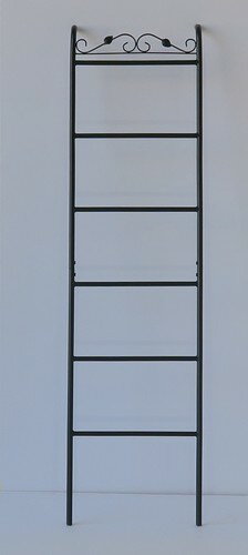 乐天商城 - リーフの飾りをモチーフにしたスチール小物シリーズ ＜組立家具/リーフ　ラダーラック＞（ハンガーラック おしゃれ シンプル ハンガーポール 省スペース 天然木 北欧 玄関 収納 コートハンガー 洋服掛け コンパクト スリム 木製）