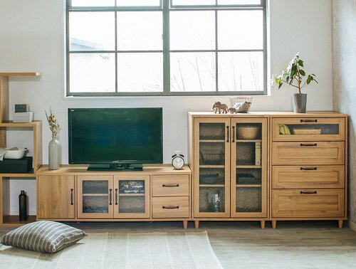 ナチュラルなテイストが魅力的なシリーズ <組立家具/120ローボード エリス>K186(TV台 AVボード テレビボード リビング収納家具 テレビ台 パソコン台 AV台 収納 DVD収納 木製 おしゃれ かわいい アンティーク フレンチカントリー 収納棚) [2]