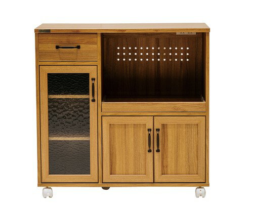 Range Stands - ナチュラルなテイストが魅力的なシリーズ ＜組立家具/キッチンカウンター　エリス＞（キッチンラック 食器棚 キッチン収納 レンジ台 木製 木目 キッチンボード ディスプレイラック 見せる収納 食器・調味料収納 北欧 おしゃれ カントリー シンプル）
