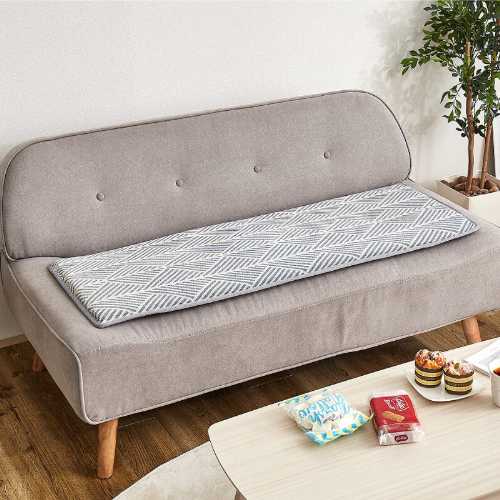 ベンチクッション インド綿100% 「クラック」 2カラー/約43×120cm(チェアマット チェアパッド 座布団 チェアクッション 北欧 インテリア カーシートパッド 車 座席 ソファーパッド おしゃれ) [2]